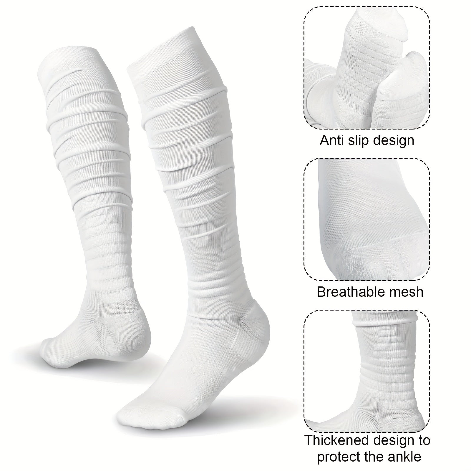 Extra Long Padded Compression Socks for Soccer & Football