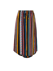 Geo Print Drawstring Skirt for Women