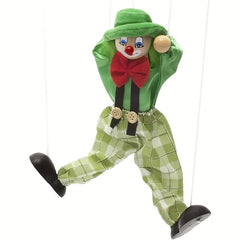Vintage Wooden Clown Puppet Toy