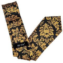Classic Business Men's Tie Set Solid Corsage Silk Hankey Cufflinks Clip