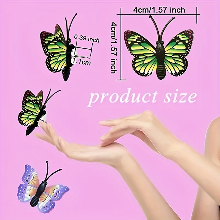 30pcs 3D Simulated Butterfly Push Pin Decorative Flower Cork Board Pin