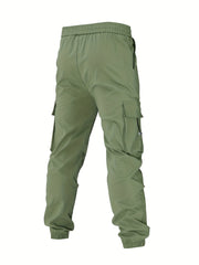 Christian Cross Print Cargo Pants Men's Flap Pocket Trousers