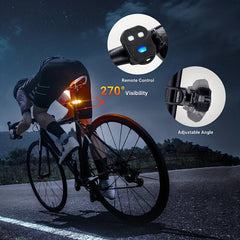 Wireless Remote Bike Tail Light w/ Signals USB Rechargeable Waterproof & Bright