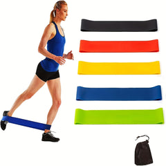 5pcs Yoga Tension Ring Set Non-slip Fitness Elastic Resistance Band