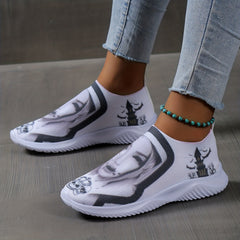 Women's Pumpkin Pattern Sneakers Halloween Shoes