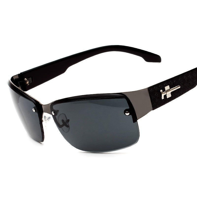 Men's Metal Frameless Copy Sunglasses Square Cycling Sunshade Glasses