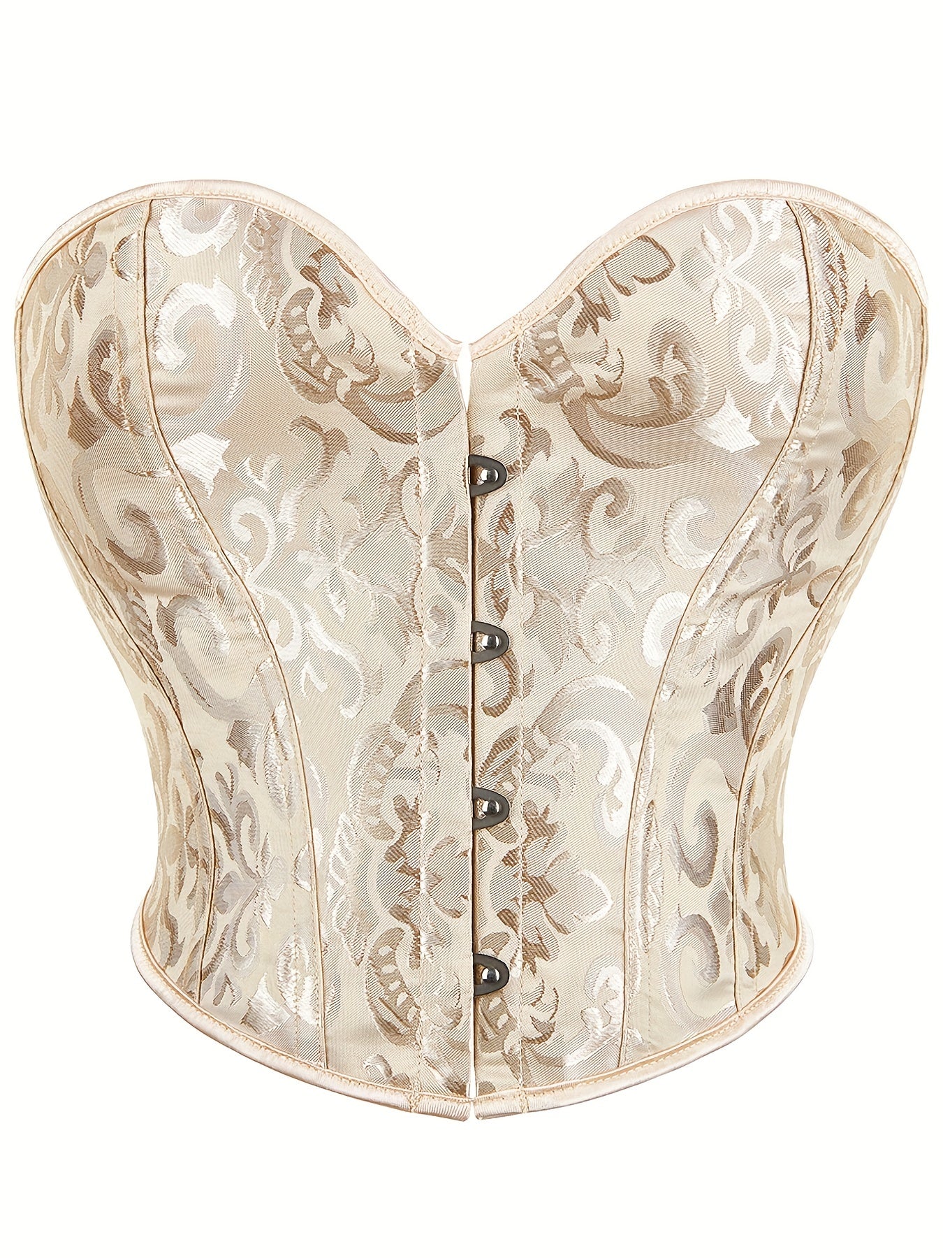 Jacquard Strapless Corset Bustier Tummy Control Lace Up Body Shaper