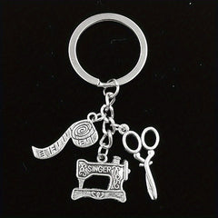 Sewing Machine Scissors Keychain Pendant Bag Backpack Ornament
