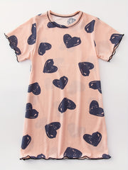 Girls Casual Dress Short Sleeve Long T shirt Pajamas