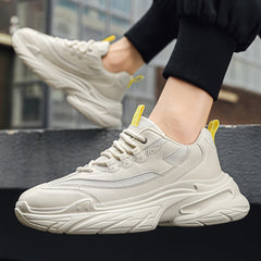 Men's Chunky Lace-Up Sneakers Non-Slip Durable Shoes