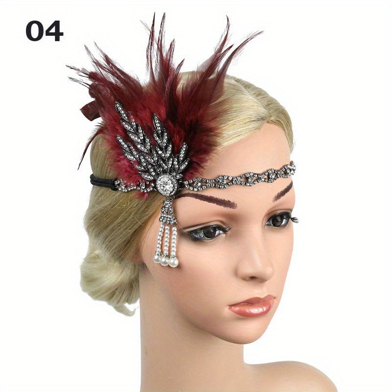 Vintage Feather Headband Stage Show Masquerade Headwear