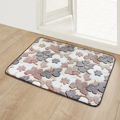 Flower Printed Non Slip Bathroom Rug Padded Bath Mat Shower Comfort Mat