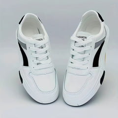 Women's Platform Colorblock Sports Shoes Lace Up Low Top Skate Shoes