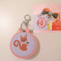 Cartoon Cross Stitch Key Ring Kit for Bag Decoration