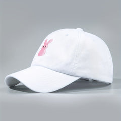 Easter Bunny Embroidered Baseball Cap Pink Rabbit Casual Sports Hat Dad Hats