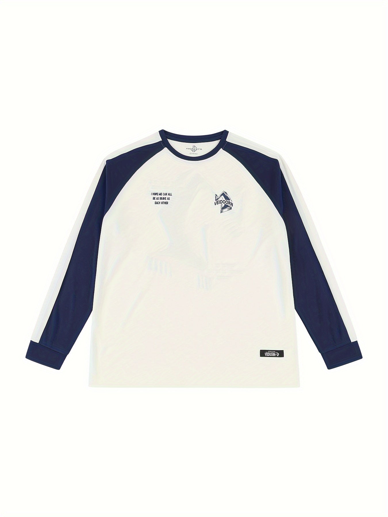 Men's Graffiti Pattern Long Sleeve Crew Neck Block Shirt Lightweight