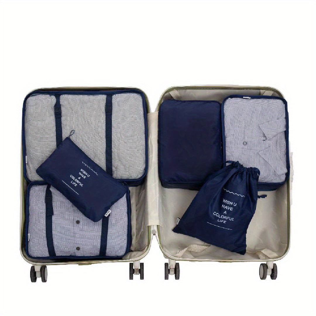 6pcs Travel Clothes Storage Bag Drawstring Organizer Set