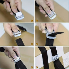 Heavy Duty Ratchet Strap with Metal Buckle - Cargo Binding