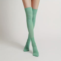 Round Toe Over The Knee Non Slip Yoga Socks Warm Long Tube Cold Socks