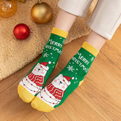 3 Pairs Girls Kids Christmas Socks Cartoon Pattern Crew Socks Children s Socks