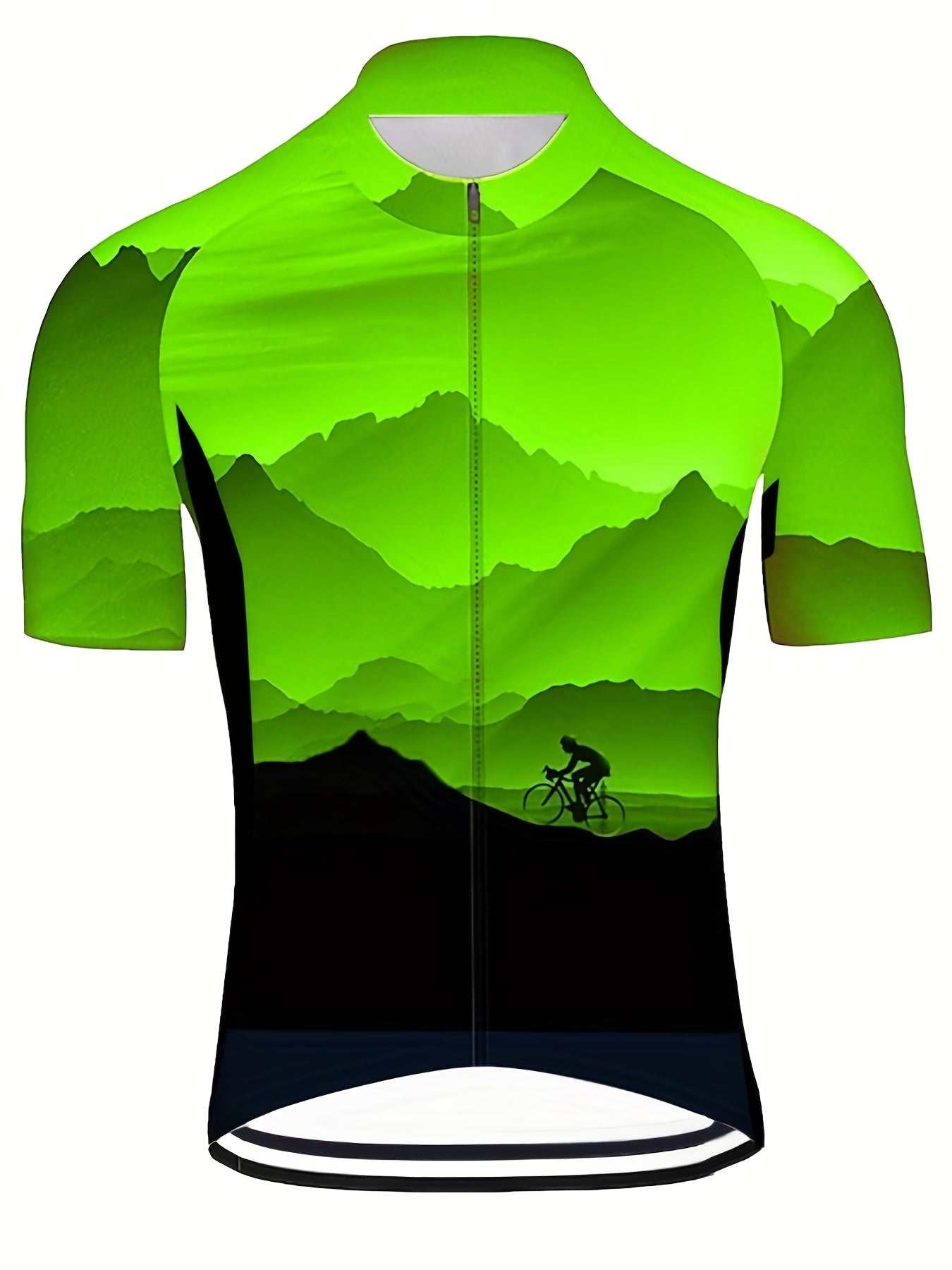 Men's Sunset Print Cycling Jerseys Lightweight Breathable Biking Shirt