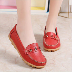 Women's Metal Decor Flat Loafers Slip On Shoes