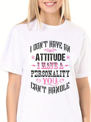 Solid Loose Crew Neck Active Comfort T-shirt Women's Clothing