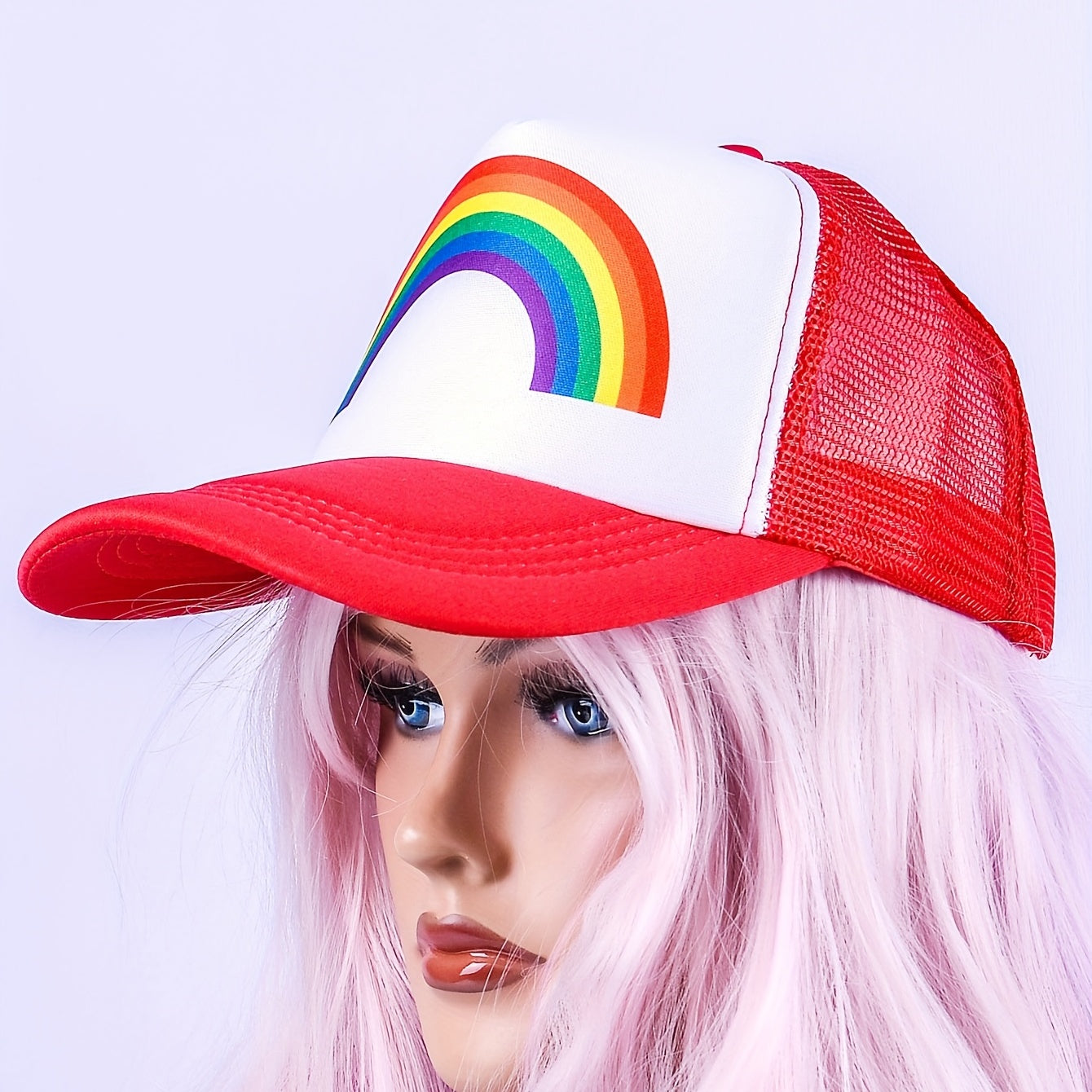 Rainbow Pride Mesh Trucker Hat LGBT Adjustable Baseball Cap