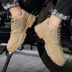 Men's Casual Ankle Boots PU Leather Lace-up Shoes
