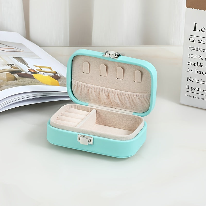 Women's Travel Jewelry Box Earring Ring Portable Case