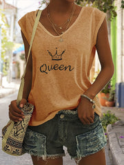 Sleeveless V Neck Tank Top for Women Summer Clothing