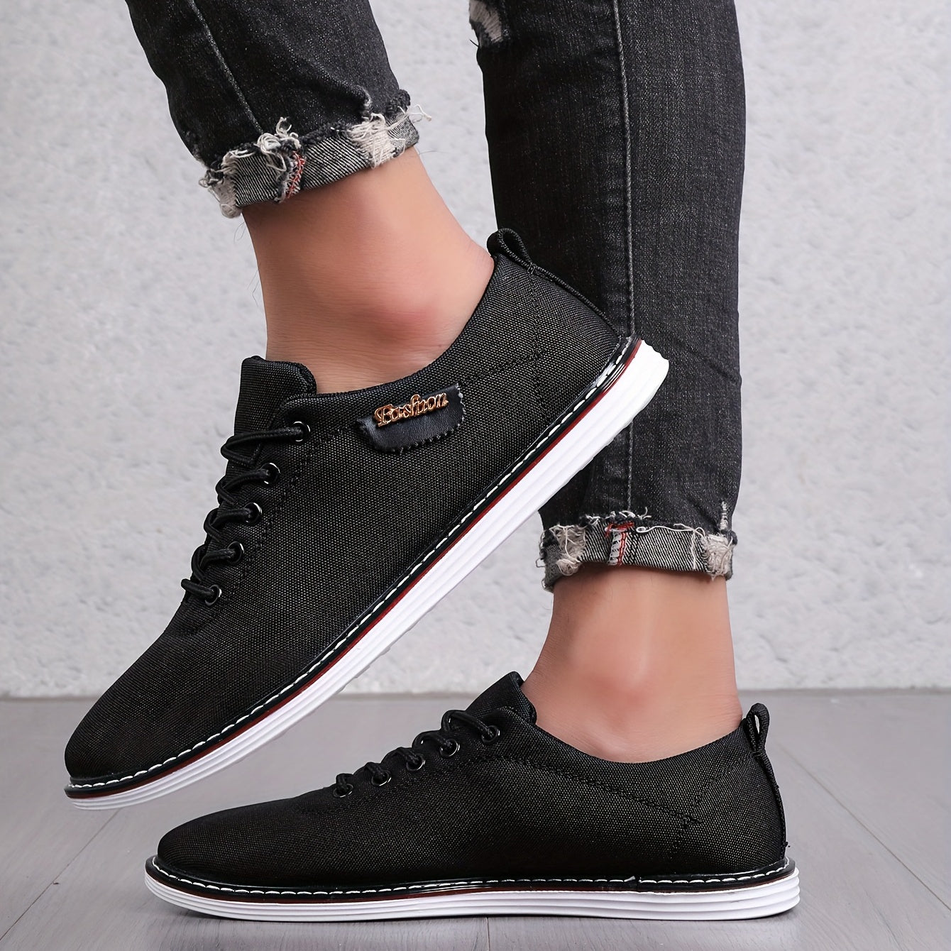 Men's Lace-up Canvas Sneakers Casual Walking Shoes