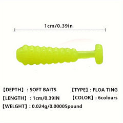 Mini Micro Bait Ultra Small Road Bait Spiral T Tail Bait Soft Worm Fly Hook