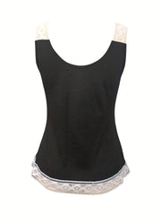 Lace V-Neck Tank Top Women's Casual Sleeveless Summer Shirt