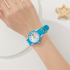 Kids Cartoon Print Round Dial Quartz Watch For Gift