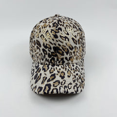 Leopard Hot Stamp Baseball Cap Y2K Sports Hat Women Vintage Dad Hats