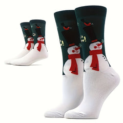 10 Pairs Christmas Socks Santa Claus Snowflake Elk Crew Socks Men's Year Socks