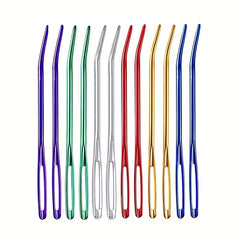 8pcs Colorful Big Eye Yarn Needle Steel Curved Tapestry Needle
