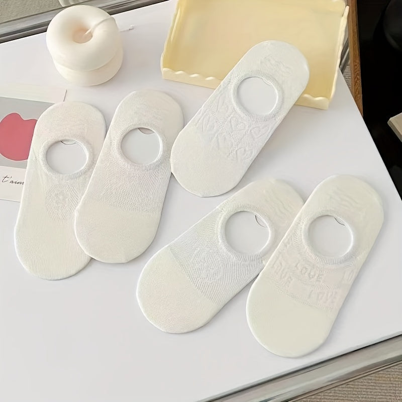 10pairs Girls Kids Casual Boat Socks Thin Breathable Low Cut Invisible Socks