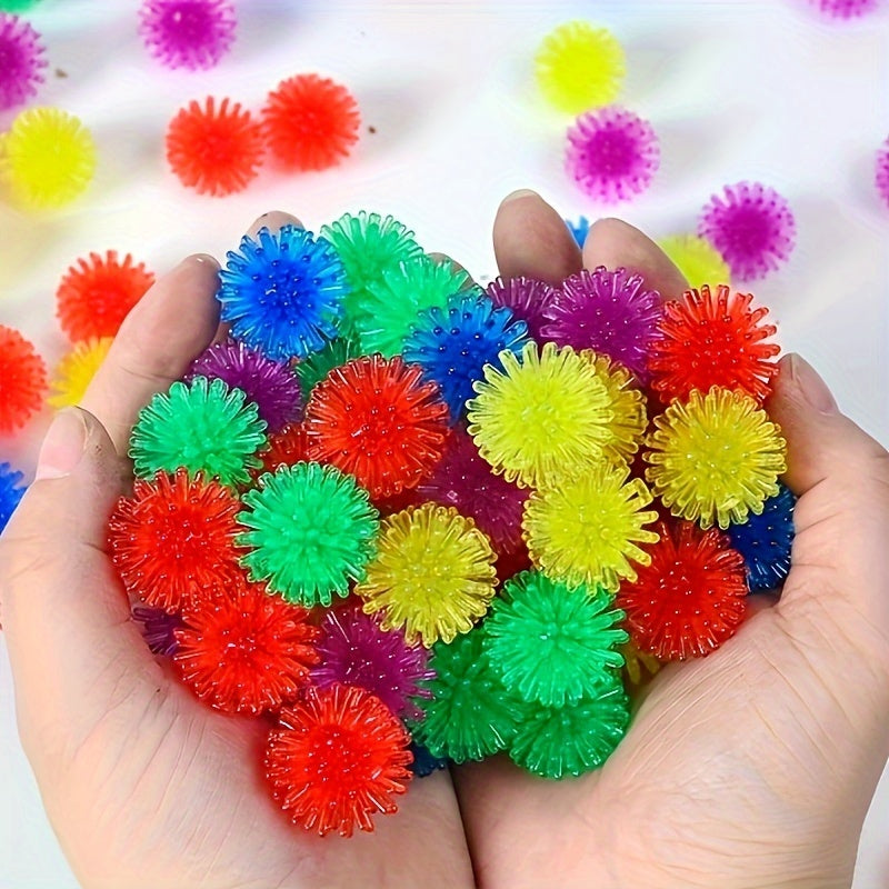100pcs Colorful Mini Foot Massage Balls TPR Squeeze Toys Elastic Pet Playthings