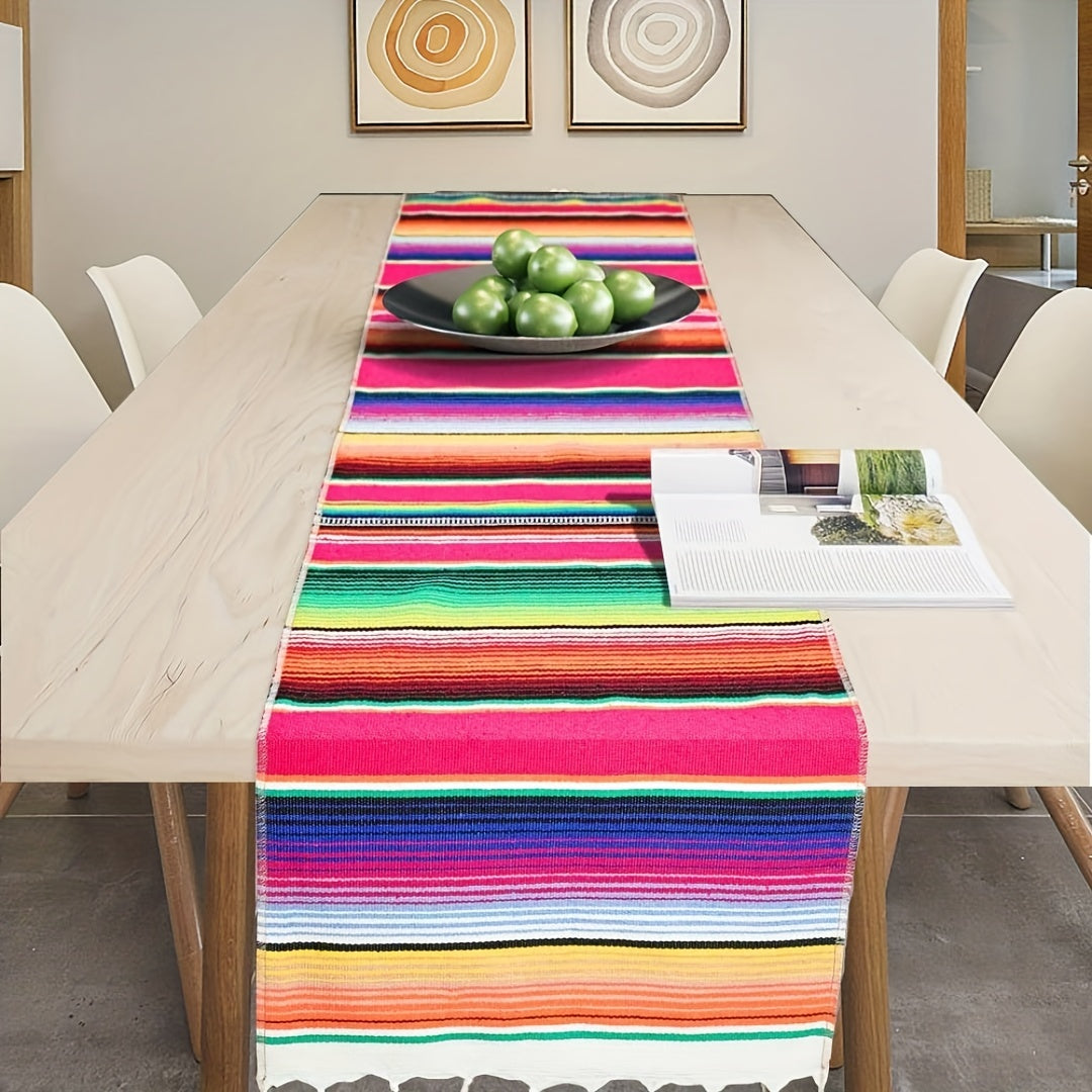 Mexican Style Table Runner Tassel Table Runner 215 9 X 35