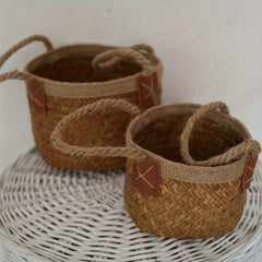 1pc Handwoven Rattan Flower Basket for Ceremony