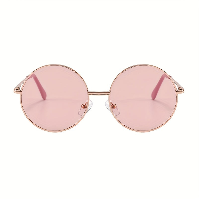 Round Metal Frame Sunglasses Vintage Tinted Lens Glasses UV400