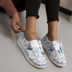 Women's Ink Painting Pattern Canvas Shoes Casual Lace Up Outdoor Shoes
