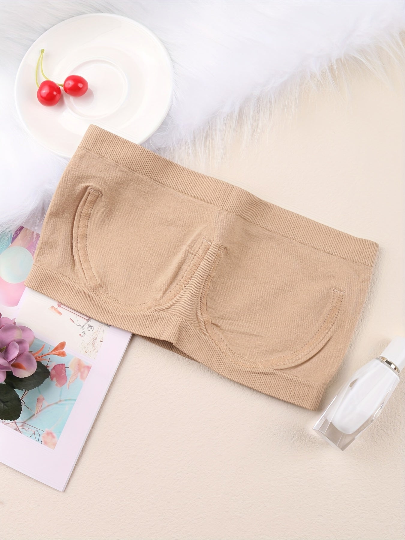 4pcs Seamless Bandeau Bras High Elastic Strapless Everyday Bra