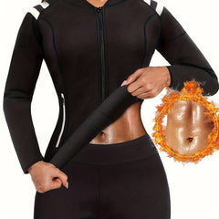 Sauna Suit Zipper Jacket for Weight Loss Fitness