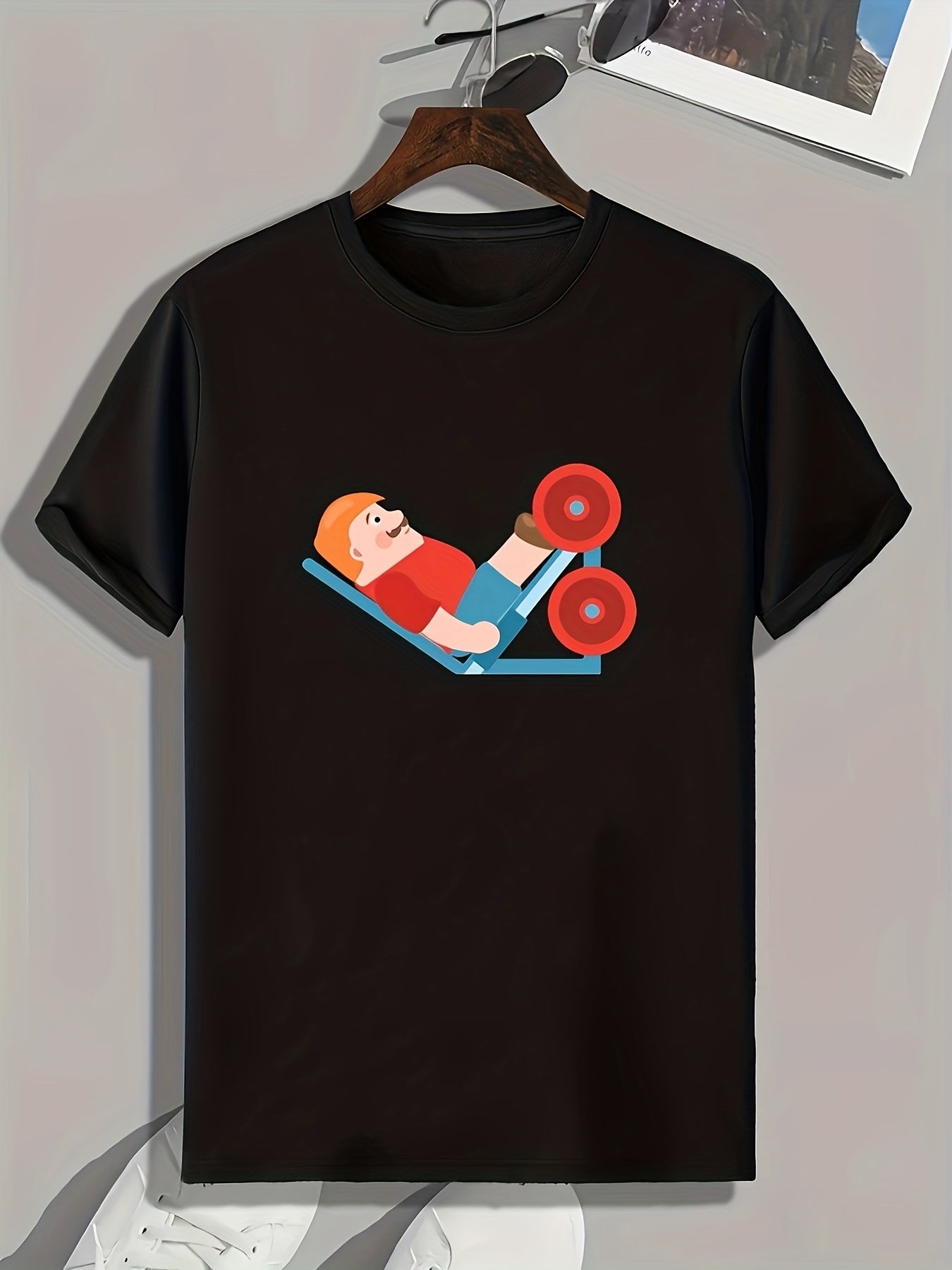 Funny Fat People Cartoon Print Men's Graphic Tee Summer Casual Tshirt