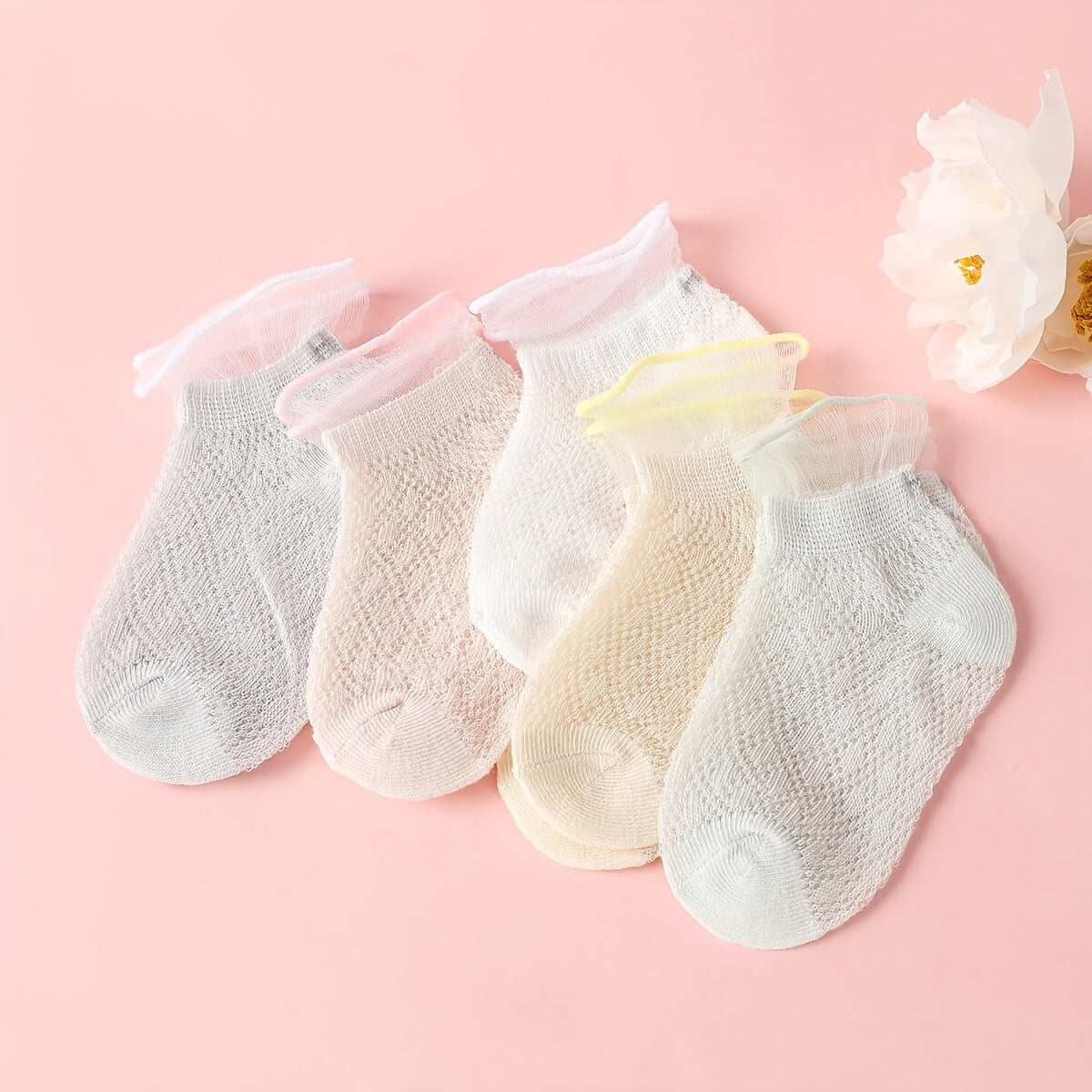 5pairs Baby Stripe Graphic Cotton Ankle Socks for Toddler Boys And Girls