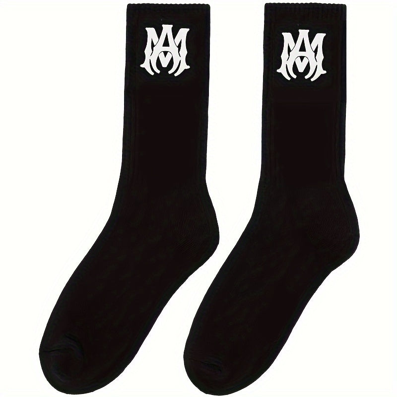 2 Pairs Cotton Crew Socks for Men Women