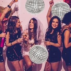 12pcs Silvery Laser Metallic Mirror Disco Balloons 55 88 Cm Large 4D